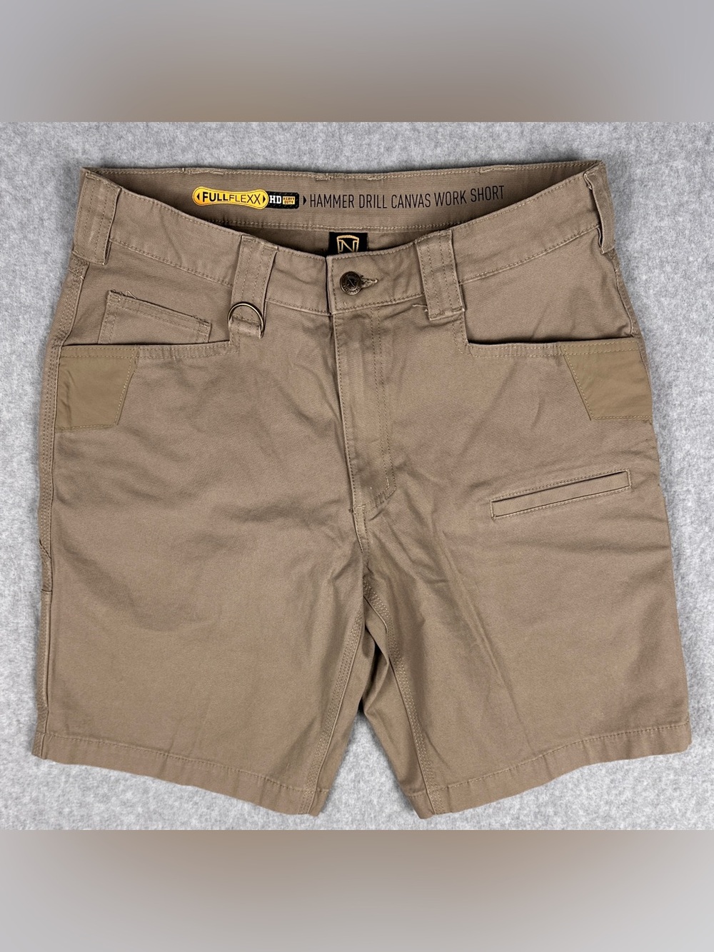Noble Outfitters Hammer Drill Canvas Work Shorts Mens 32 Brown FullFlexx Utility